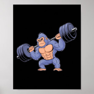 Gorilla-Gewichtheben Fitnessstudio Training Bodybu Poster