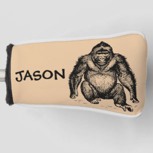 GORILLA GOLD KOPFBEDECKUNG INDIVIDUELL PERSONALISI GOLF HEADCOVER