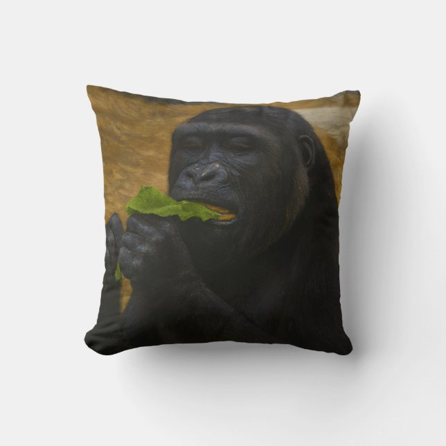 Gorilla Grace - Realistisches Tierportrait Kissen (Vorderseite)