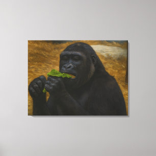 Gorilla Grace - Realistisches Tierportrait Leinwanddruck