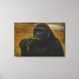 Gorilla Grace - Realistisches Tierportrait Leinwanddruck