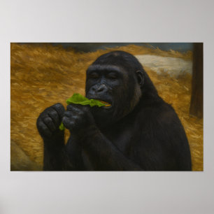 Gorilla Grace - Realistisches Tierportrait Poster