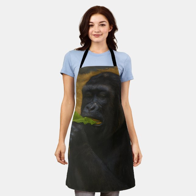 Gorilla Grace - Realistisches Tierportrait Schürze (Getragen)
