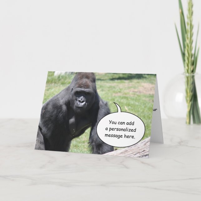 Gorilla Greeting Card Karte (Vorderseite)