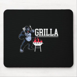 Gorilla Grillen Grilla Grillmaster Barbecue Mousepad
