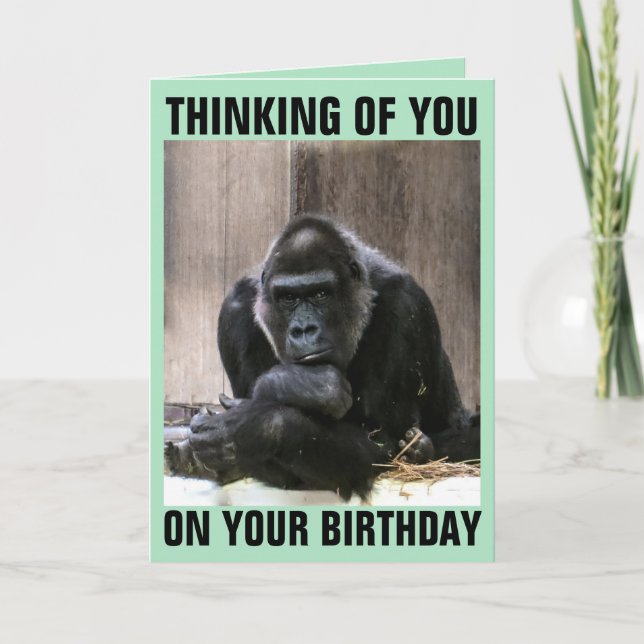 GORILLA HAPPY BIRTHDAY GREETING CARDS KARTE (Vorderseite)