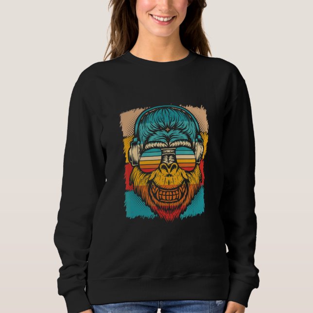 Gorilla Head Animal Wild Life Nature Head Sweatshirt (Vorderseite)