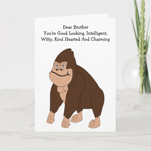 Gorilla Humore Brother Birthday Card Karte (Vorderseite)