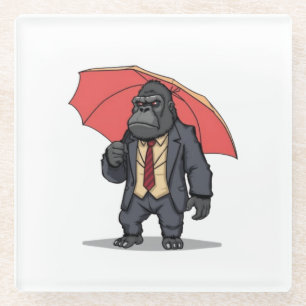 Gorilla im Anzug Glasuntersetzer