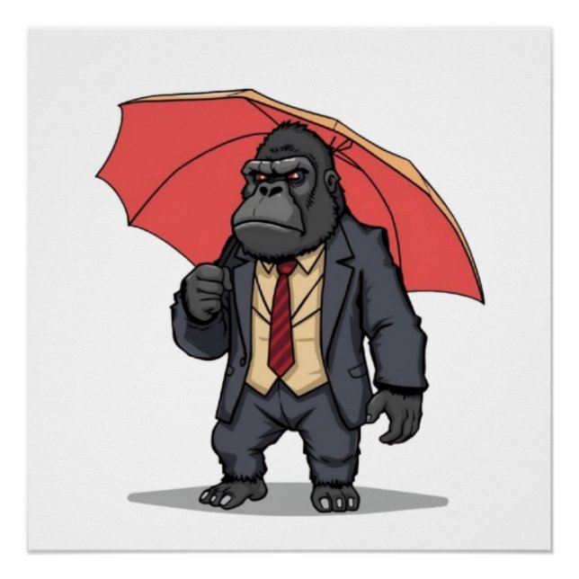 Gorilla im Anzug Poster (Vorderseite)