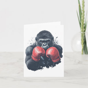 Gorilla in Boxhandschuhen - Boxtraining Karte
