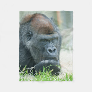 Gorilla in Gedanken Fleecedecke