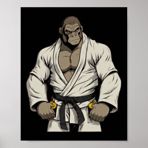 Gorilla in Keikogi - Japanisch Karateka Poster