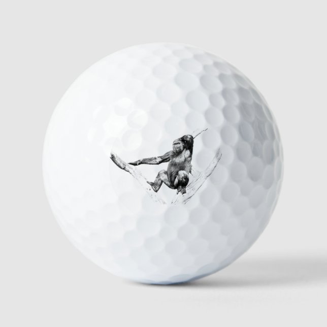 Gorilla in Shadows Golfball (Vorderseite)