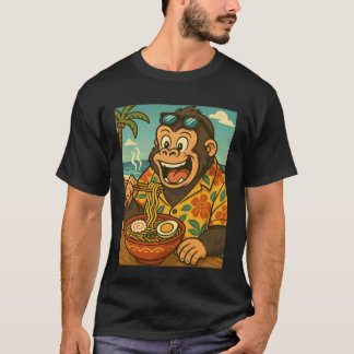 Gorilla isst Ramen-Nudeln Sonnenbrille Japanisch F T-Shirt