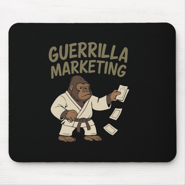 Gorilla Karate Guerrilla Marketing Funny Graphic Mousepad (Vorne)