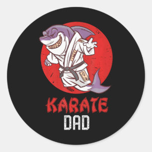 Gorilla Karate Vater Niedlicher Vater für Kampfkun Runder Aufkleber