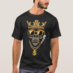 Gorilla King mit Crown Silverback Crazy Wild Gori T-Shirt