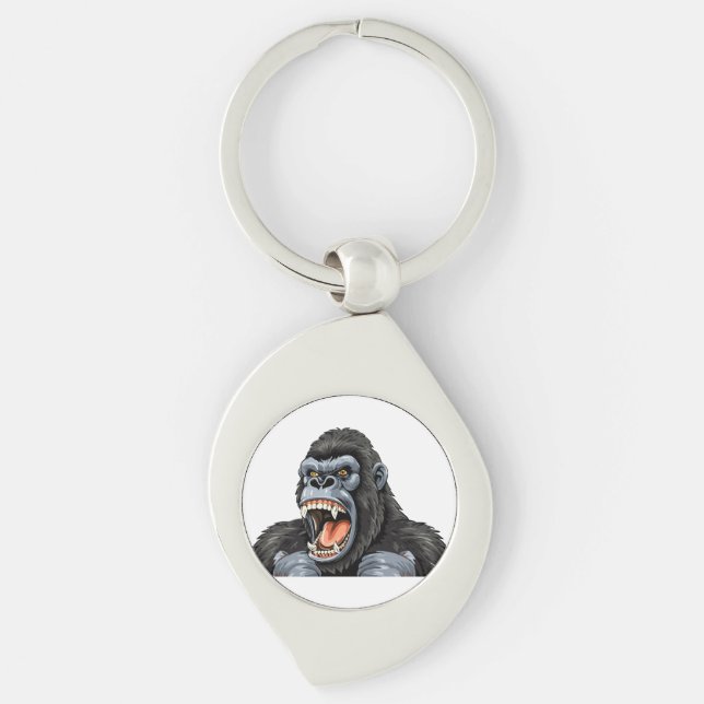 Gorilla-Kopf Schlüsselanhänger (Vorderseite)