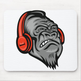 Gorilla Kopfhörer Der große Berg, Gorilla Mousepad