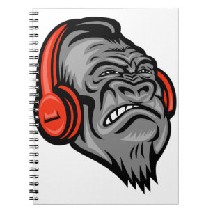 Gorilla Kopfhörer Der große Berg, Gorilla Notizblock
