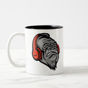 Gorilla Kopfhörer Der große Berg, Gorilla Zweifarbige Tasse