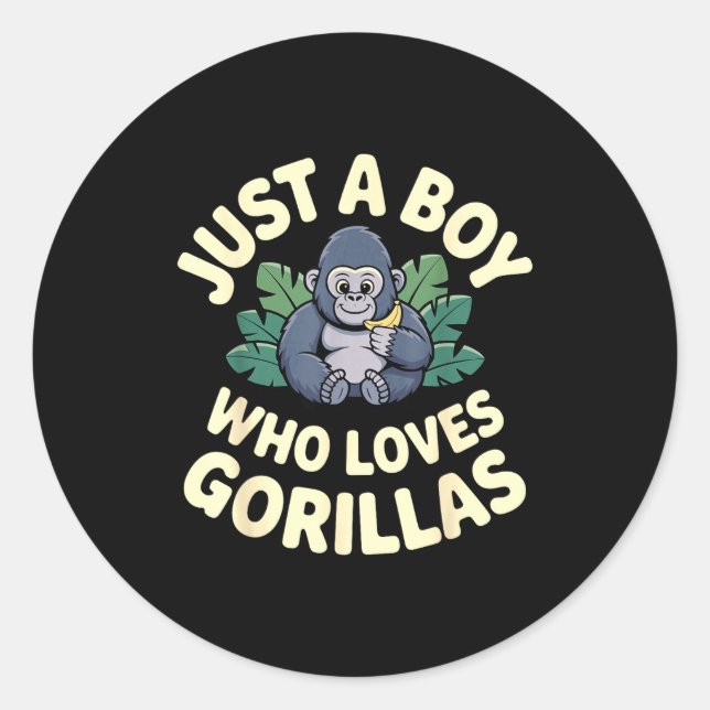Gorilla-Kostüm für Jungen Männer Kind Tierliebhabe Runder Aufkleber (Vorderseite)