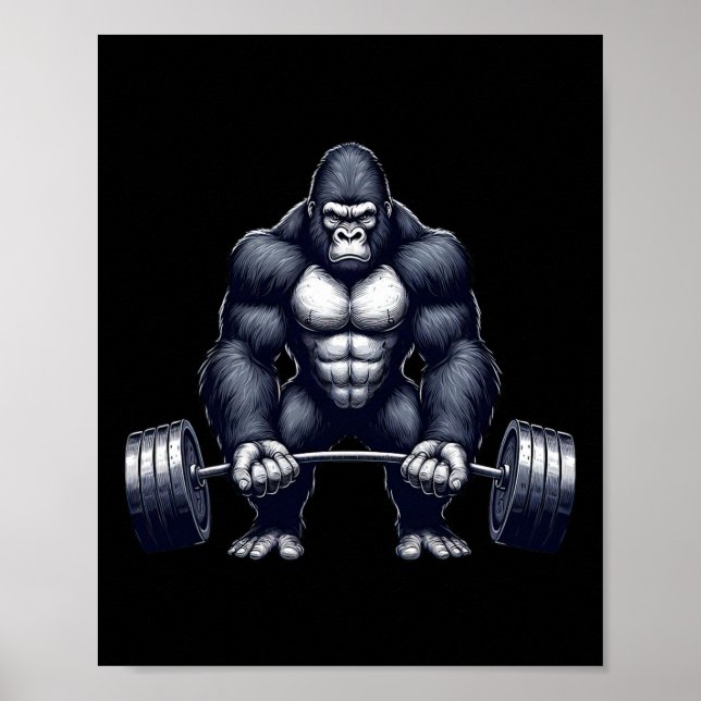 Gorilla-Krafttraining-Fitness-Studio-Training-Body Poster (Vorne)