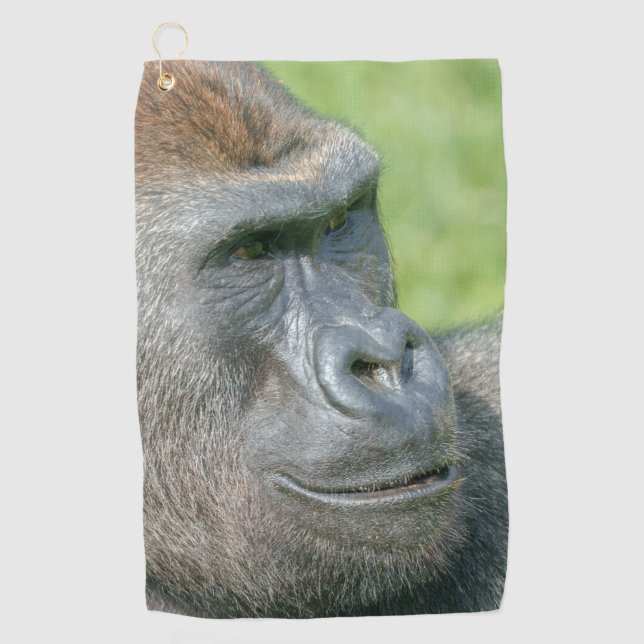 Gorilla Lope Profil Golfhandtuch (Vorderseite)
