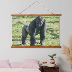 Gorilla Lope zeigt leistungsstarken Rahmen an Wandteppich Mit Holzrahmen
