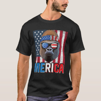 Gorilla Merica 4. Juli Amerikanischer Gorilla Affe T-Shirt