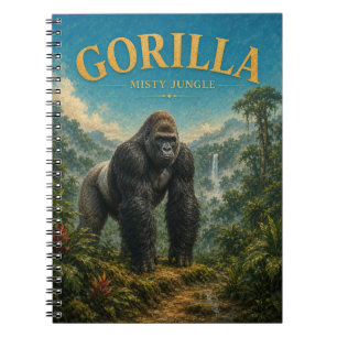 Gorilla Misty Jungle Aquarell GeoSaga Notizblock