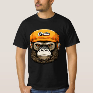 Gorilla mit Kopfhörern Spaß T-Shirt