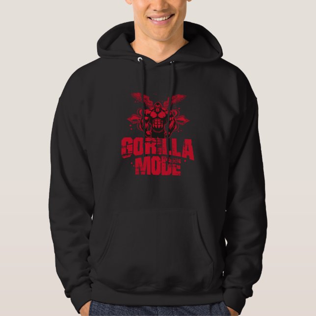 Gorilla Mode Muscles Beast Fitness Motivation Gym  Hoodie (Vorderseite)