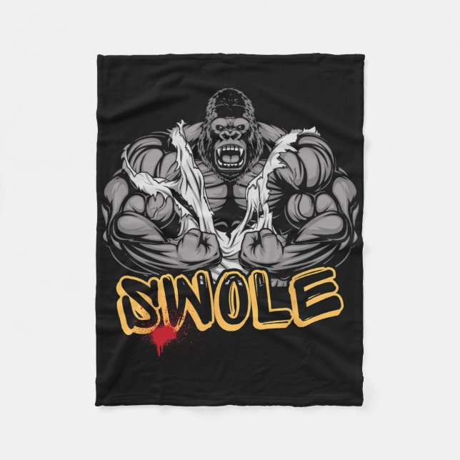 Gorilla Mode Strong Bodybuilding Workout Muscle Sw Fleecedecke (Vorderseite)