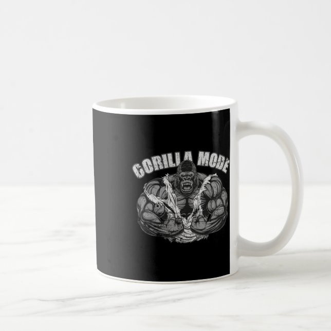 Gorilla-Modus-Gym-Affe-Fitness-Coach-Swole-Affe Kaffeetasse (Rechts)
