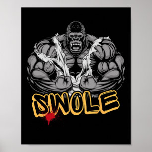 Gorilla-Modus-Starkes-Bodybuilding-Workout-Muskel- Poster