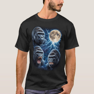 Gorilla Mond Blitz Kunst Starker Affe Gesichter Mo T-Shirt