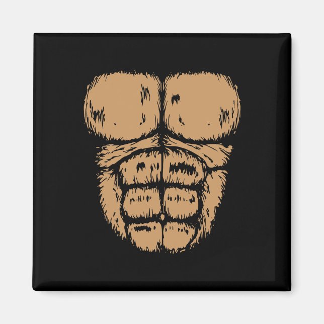 Gorilla Monkey Bly Brust Kostüm Diy Halloween Magnet (Vorne)