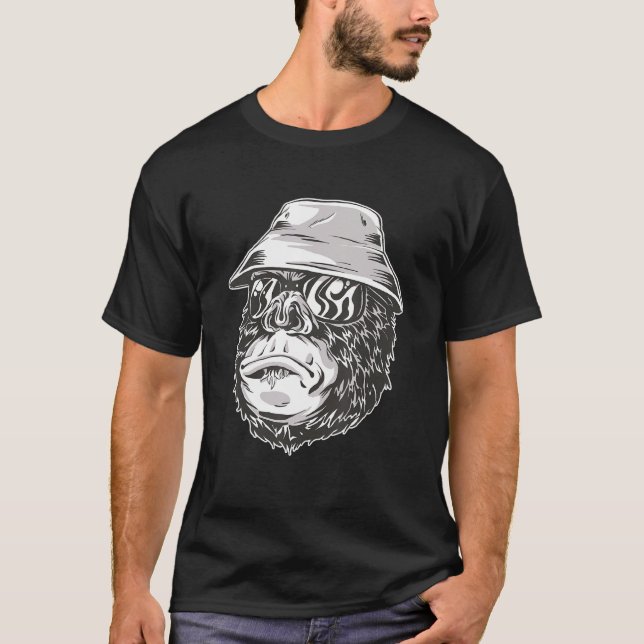 Gorilla Monkey Fisherman Monkey Gorilla T-Shirt (Vorderseite)
