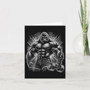 Gorilla Monkey Gym Wear Bodybuilding Workout Motiv Karte