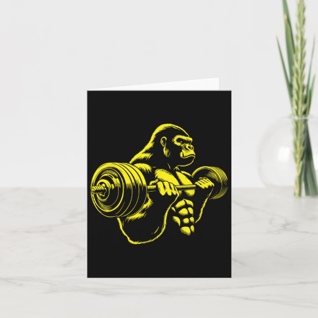 Gorilla Monkey Gym Weight Lifting Bodybuilding War Karte (Vorderseite)