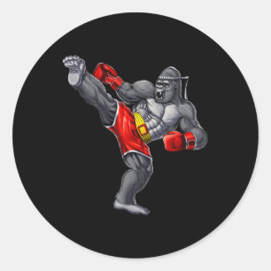 Gorilla Muay Thai Boxen Karate Kickboxen Martial Runder Aufkleber