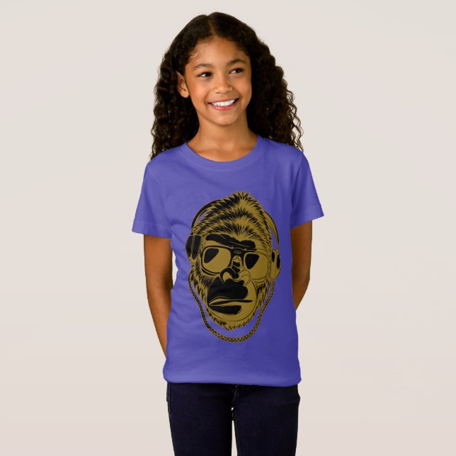 Gorilla Music - Cooles Musikdesign T-Shirt (Vorne ganz)