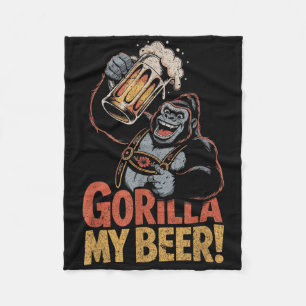 Gorilla My Beer Funny Ape Stein Party Tier Fleecedecke