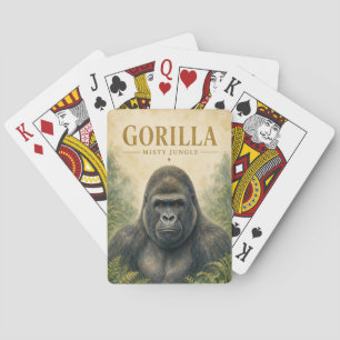 Gorilla Nebel Dschungel Wildlife Spielkarten