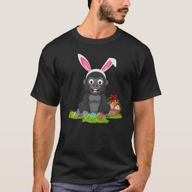 Gorilla Ostereier Jagen Bunny Gorilla Osterfest T-Shirt (Vorderseite)