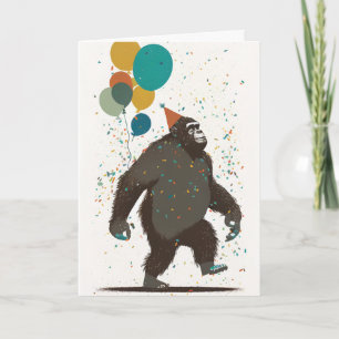 Gorilla Party Grußkarte Karte
