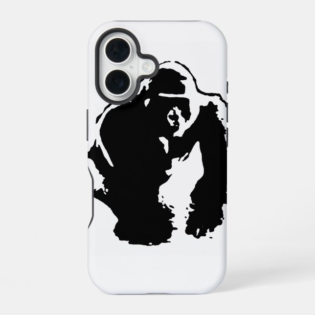 Gorilla Pop Art iPhone 16 Hülle (Rückseite)