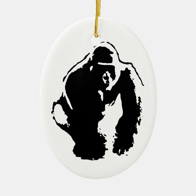 Gorilla Pop Art Keramikornament (Vorne)